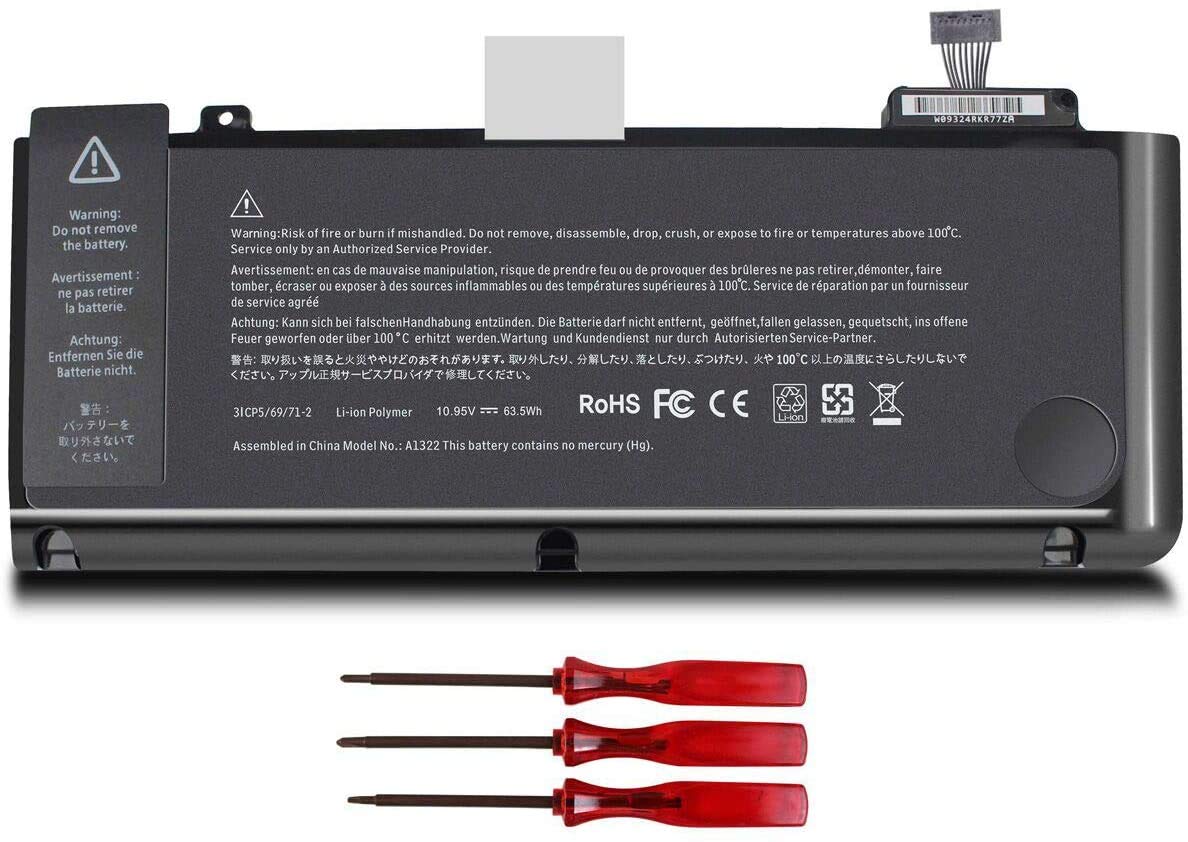 WISTAR Laptop Battery Compatible for A1322 A1278 MacBook Pro 13 inch 13" Mid 2012, Late 2011,Early 2011,Mid 2010, Mid 2009 MB990LL/A MB991LL/A MC375LL/A MC374LL/A MD314LL/A MC724LL/A, black (AC 4710)